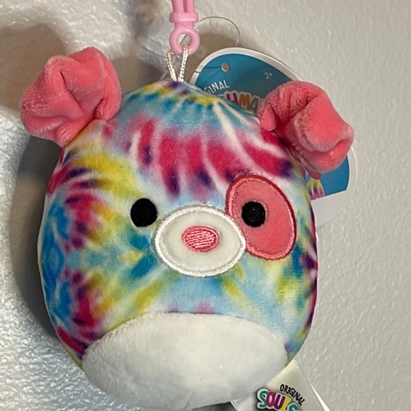 KELLYTOY SQUISHMALLOWS Clip-On Shena Dog Tie-Dye Stuffed Plush - Picture 2 of 6